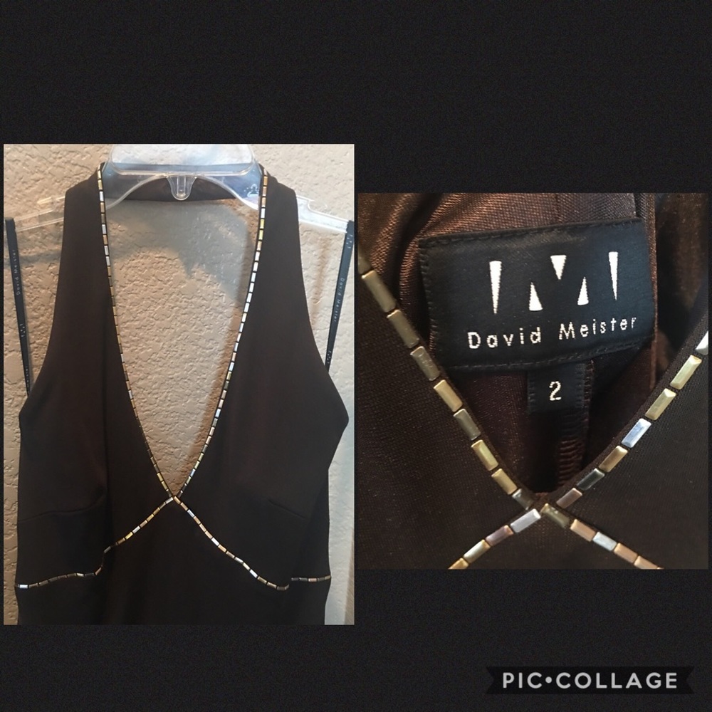 David Meister Brown Halter Maxi Dress Size 2